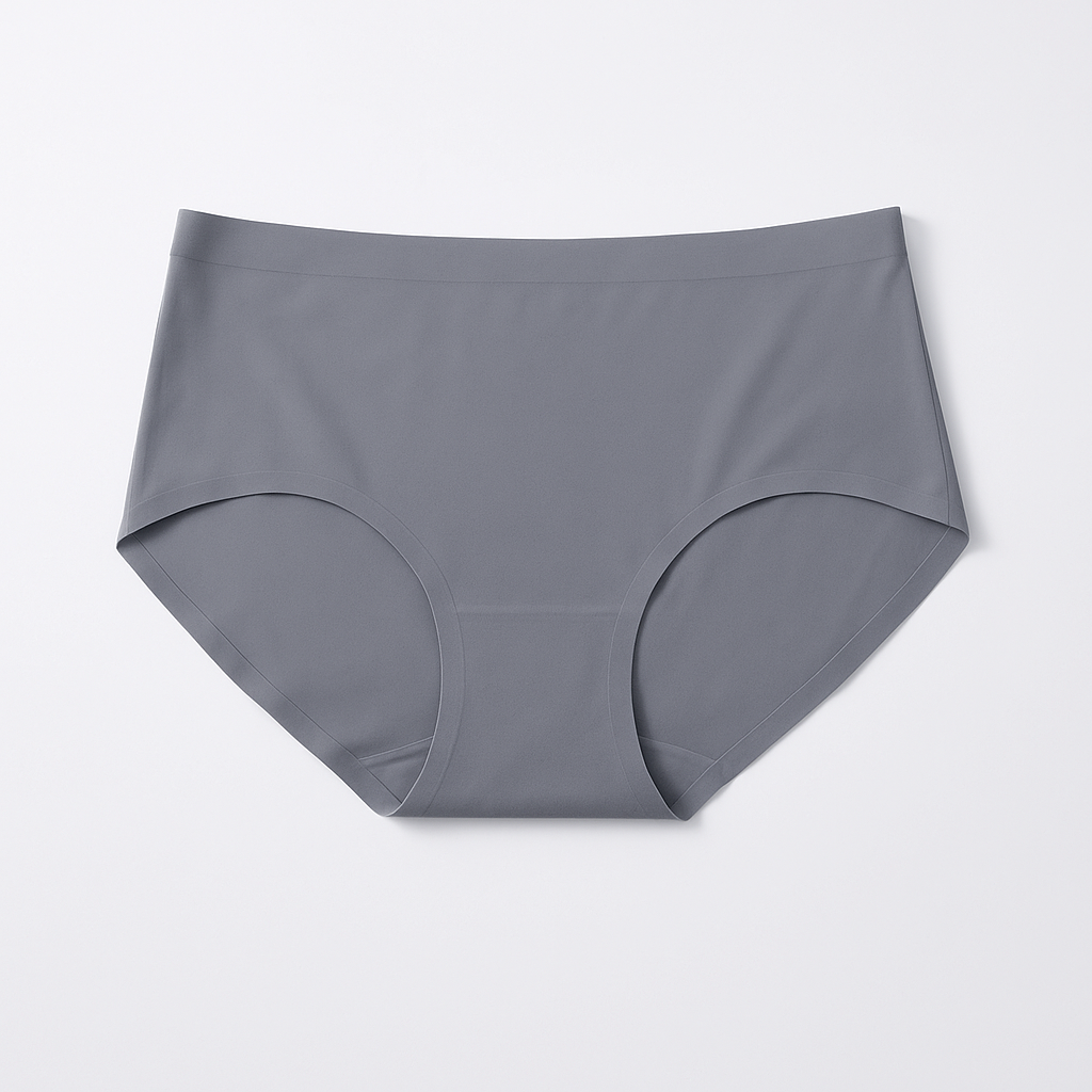 Seamless Mid-Rise Brief - Grey flat lay #Color_Grey