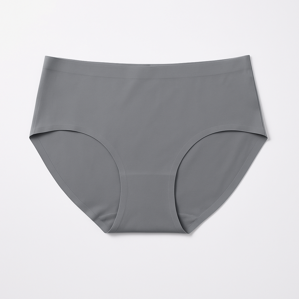 Seamless High-Cut Brief - Grey flat lay #Color_Grey