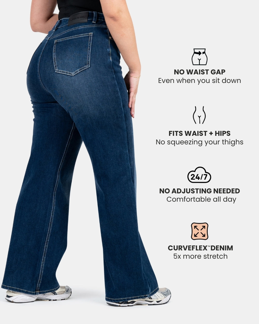 Curve-Hugging Relax – High-Waist – Indigo