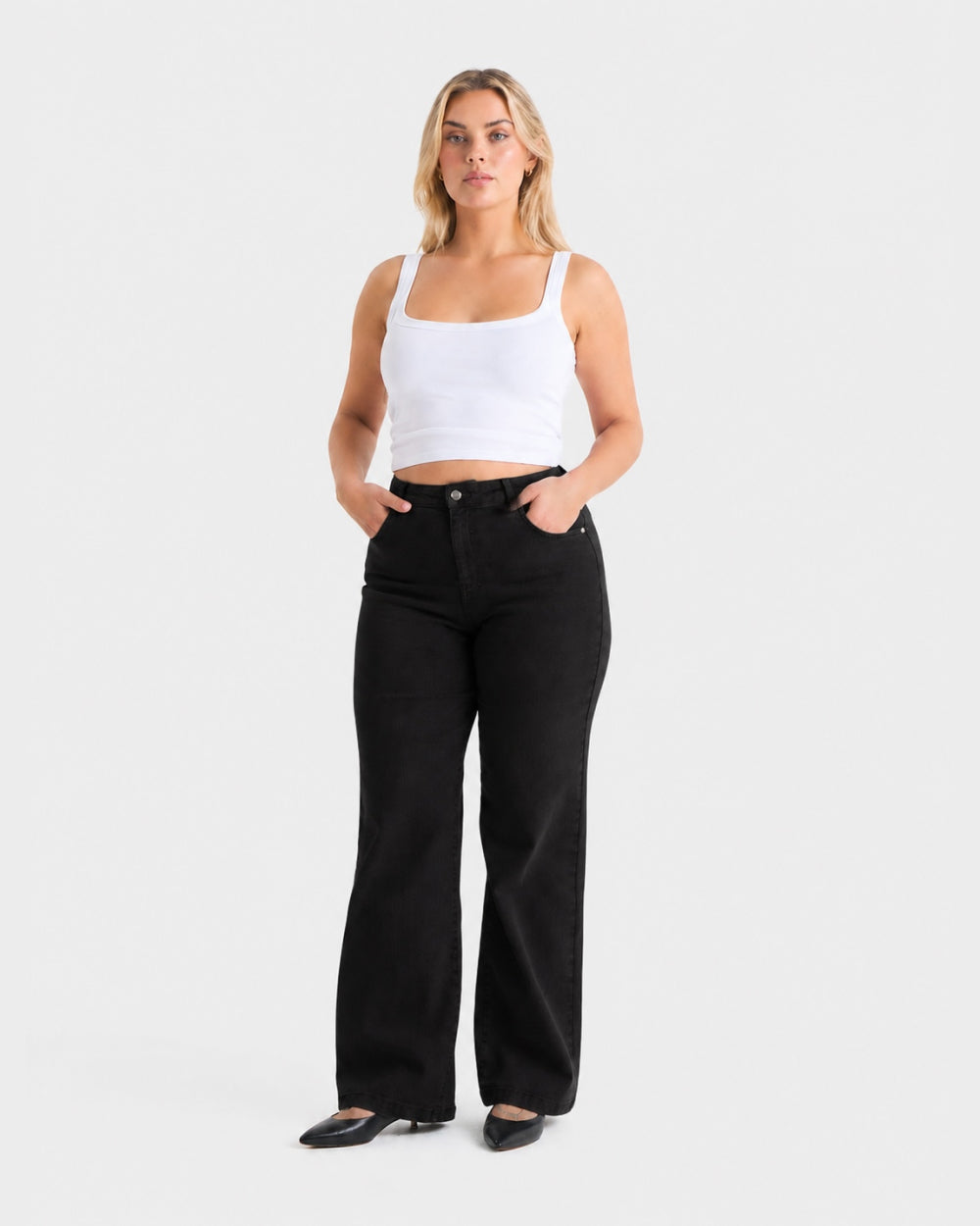 Wide Leg – Mid Rise – Black