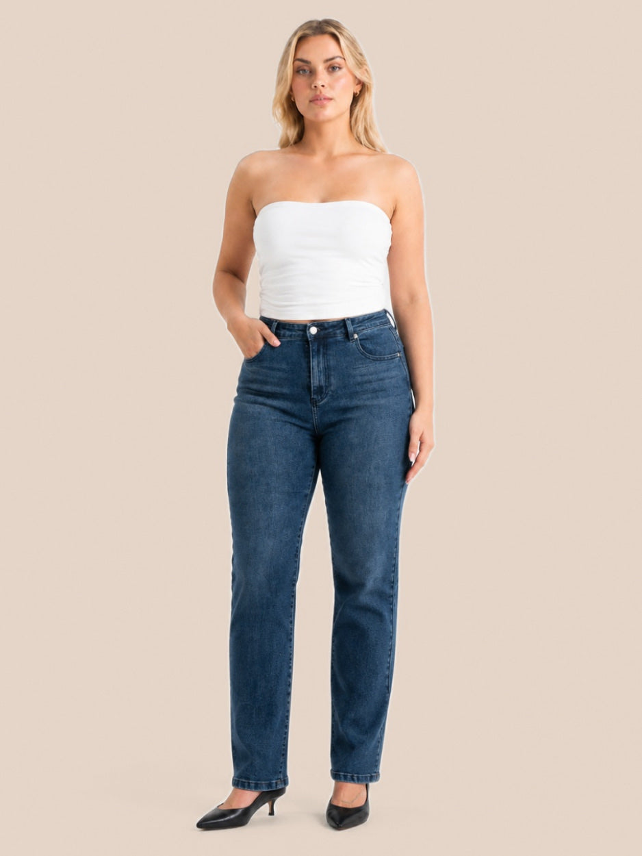 Straight Jeans Midnight Blue | Curvy High-Waist