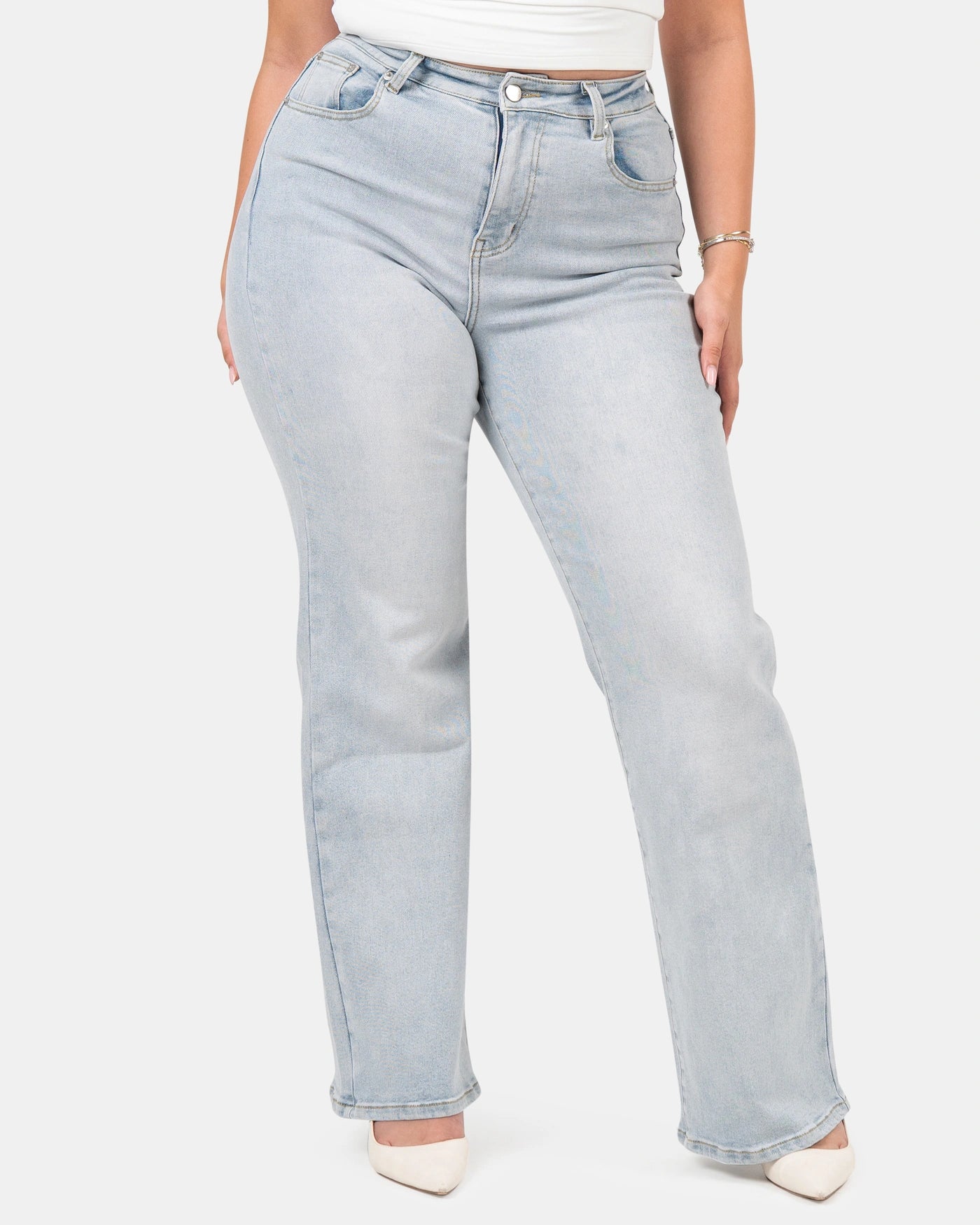 Curve-Hugging Relax – High-Waist – Cloud Blue