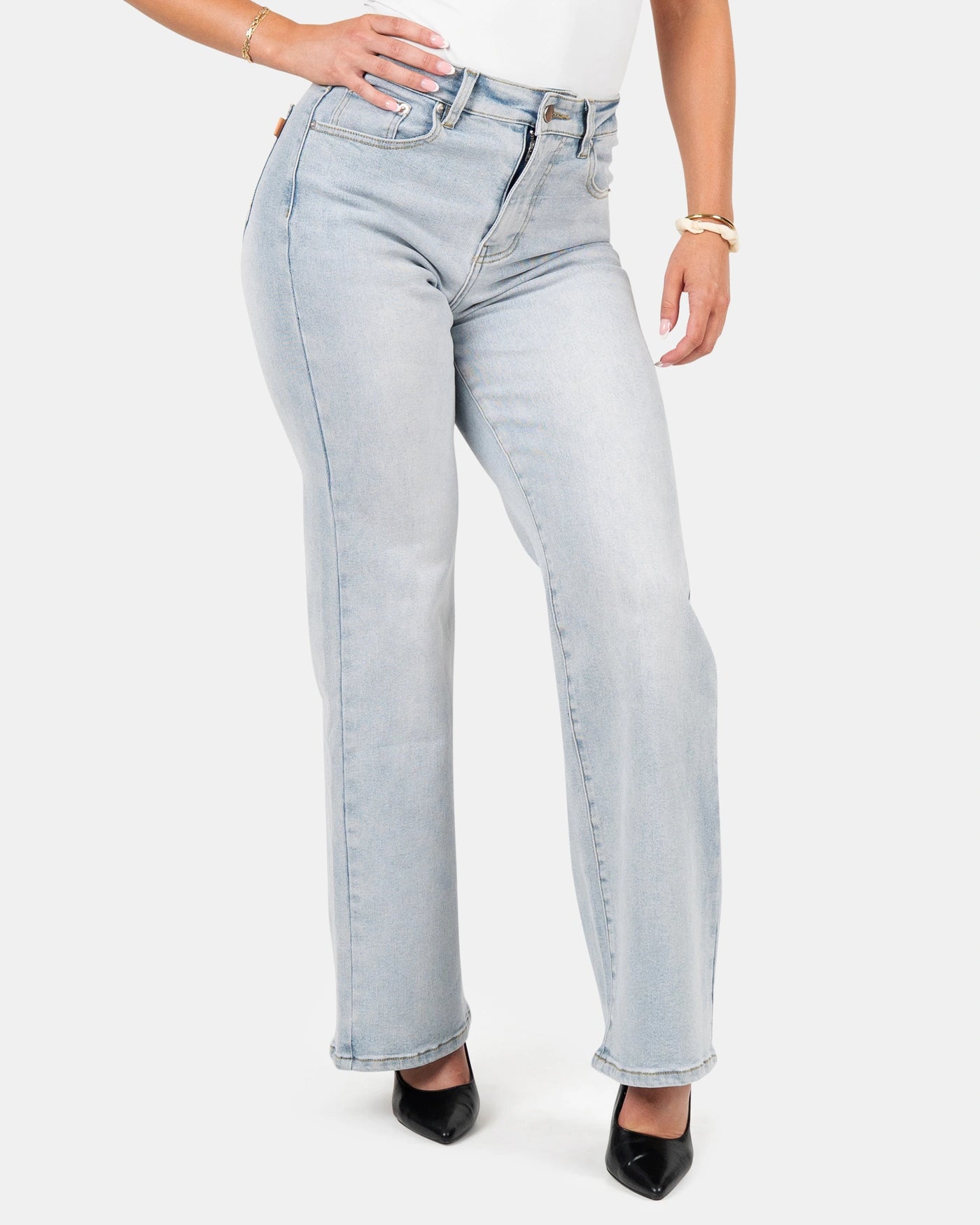 Curve-Hugging Relax – High-Waist – Cloud Blue