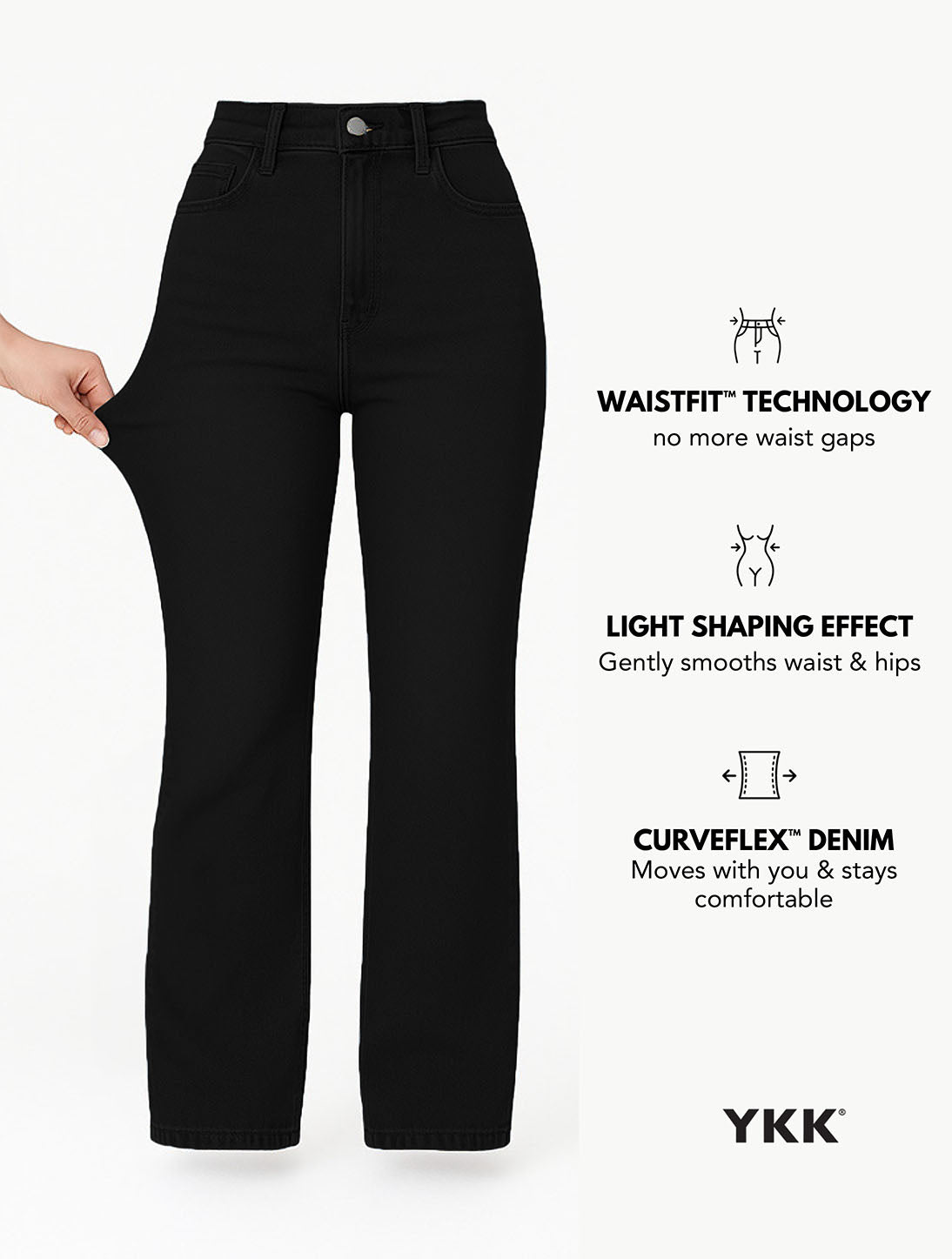 Curve-Hugging Relax Fit - Black