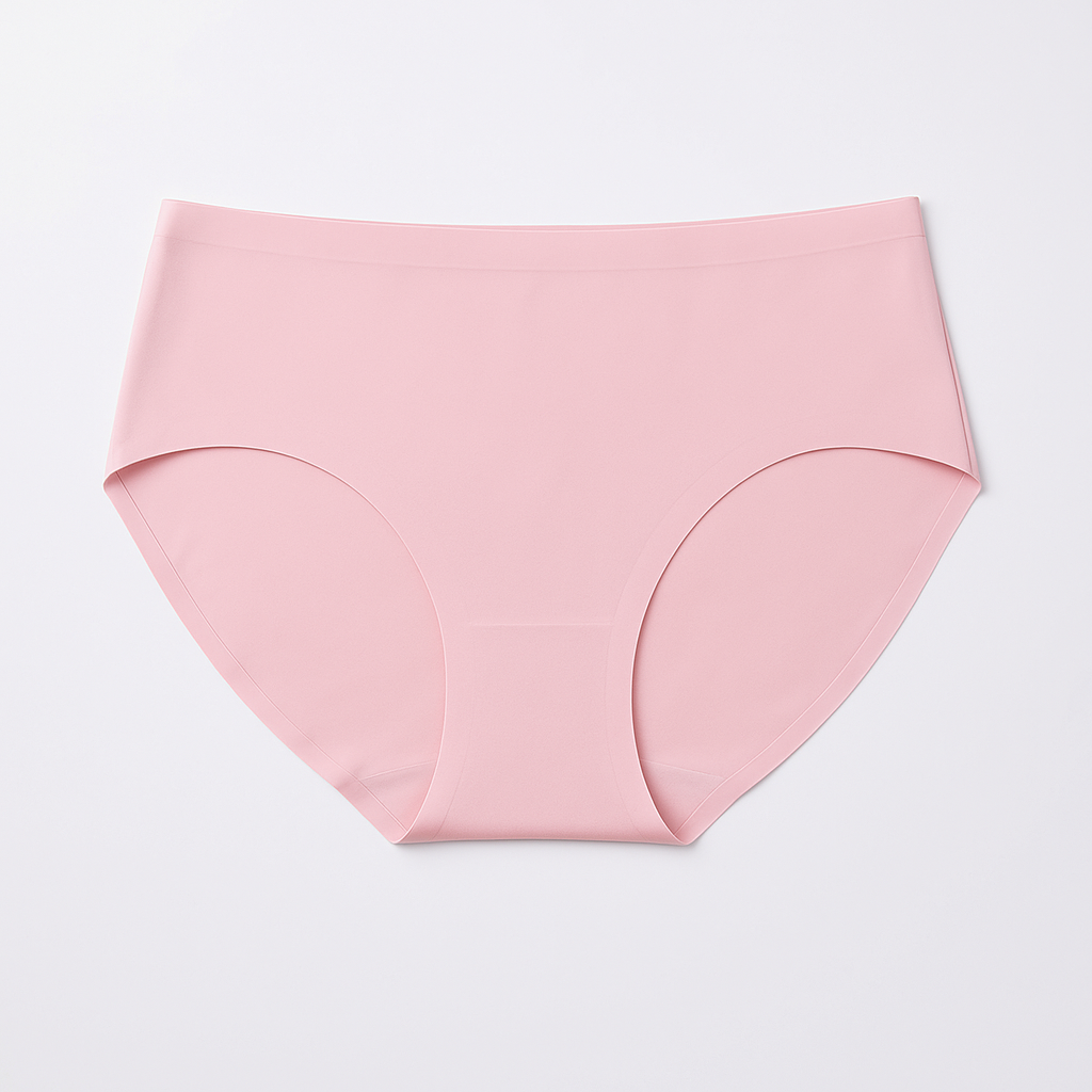 Seamless High-Cut Brief - Pink flat lay #Color_Pink