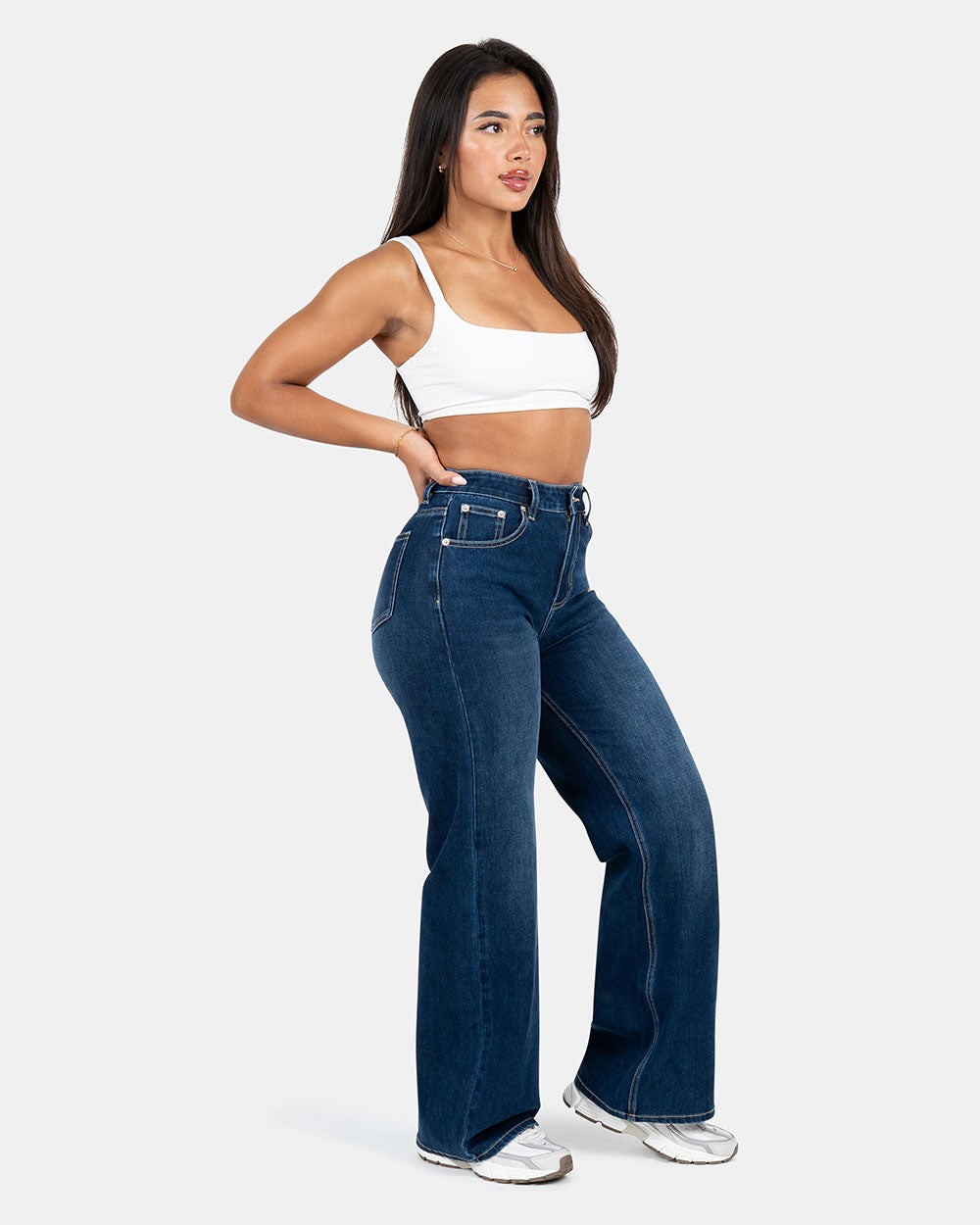 Curve-Hugging Relax – High-Waist – Indigo