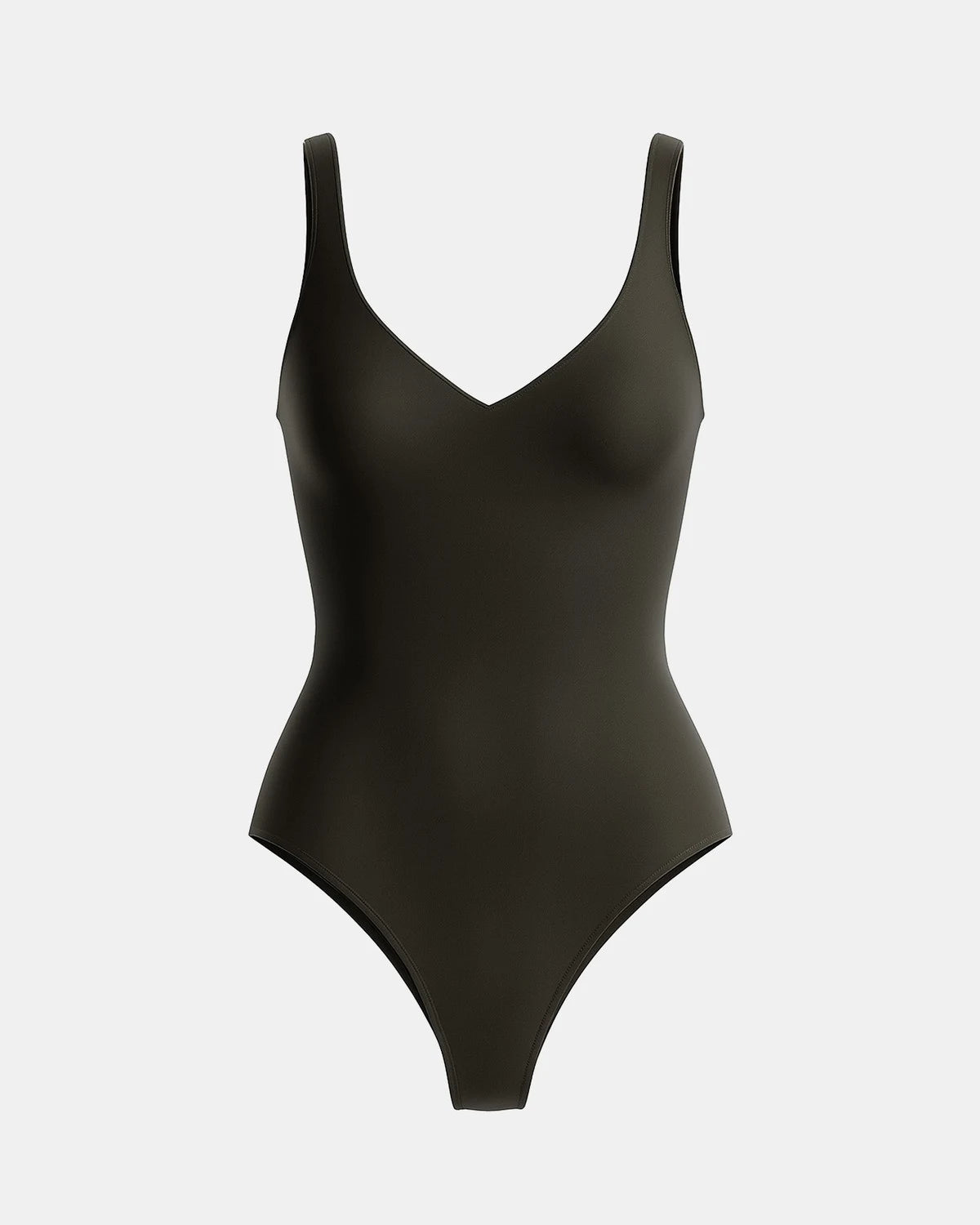 Seamless Sculpt Bodysuit in Black, flat-lay front #color_black
