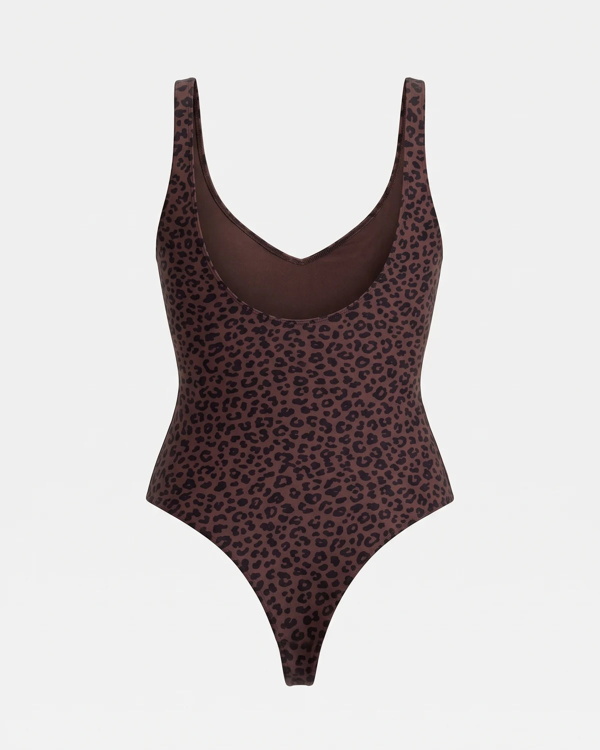 Seamless Sculpt Bodysuit in Leopard Brown, flat-lay back #color_leopard brown
