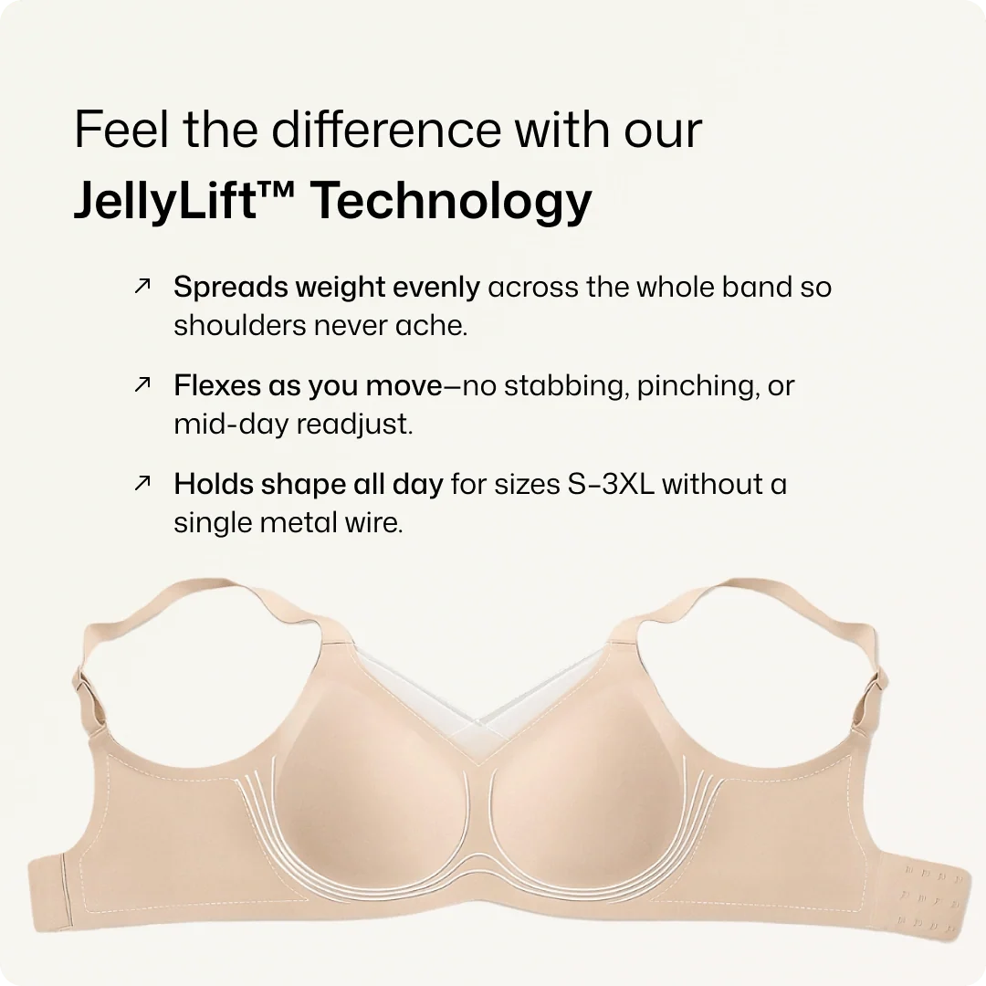 Wireless JellyWire™ Underband Support Bra - for Black - Available at Bella Bra