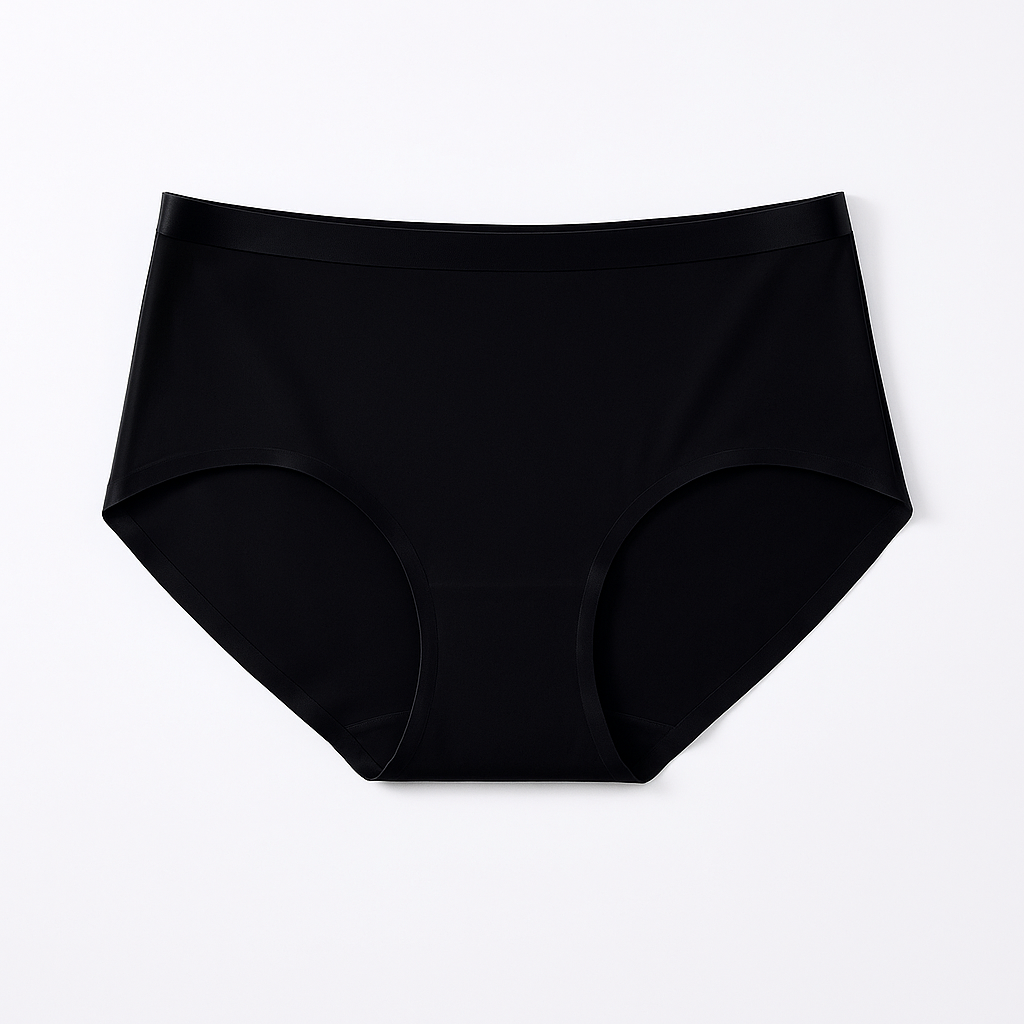Seamless Mid-Rise Brief - Black flat lay #Color_Black