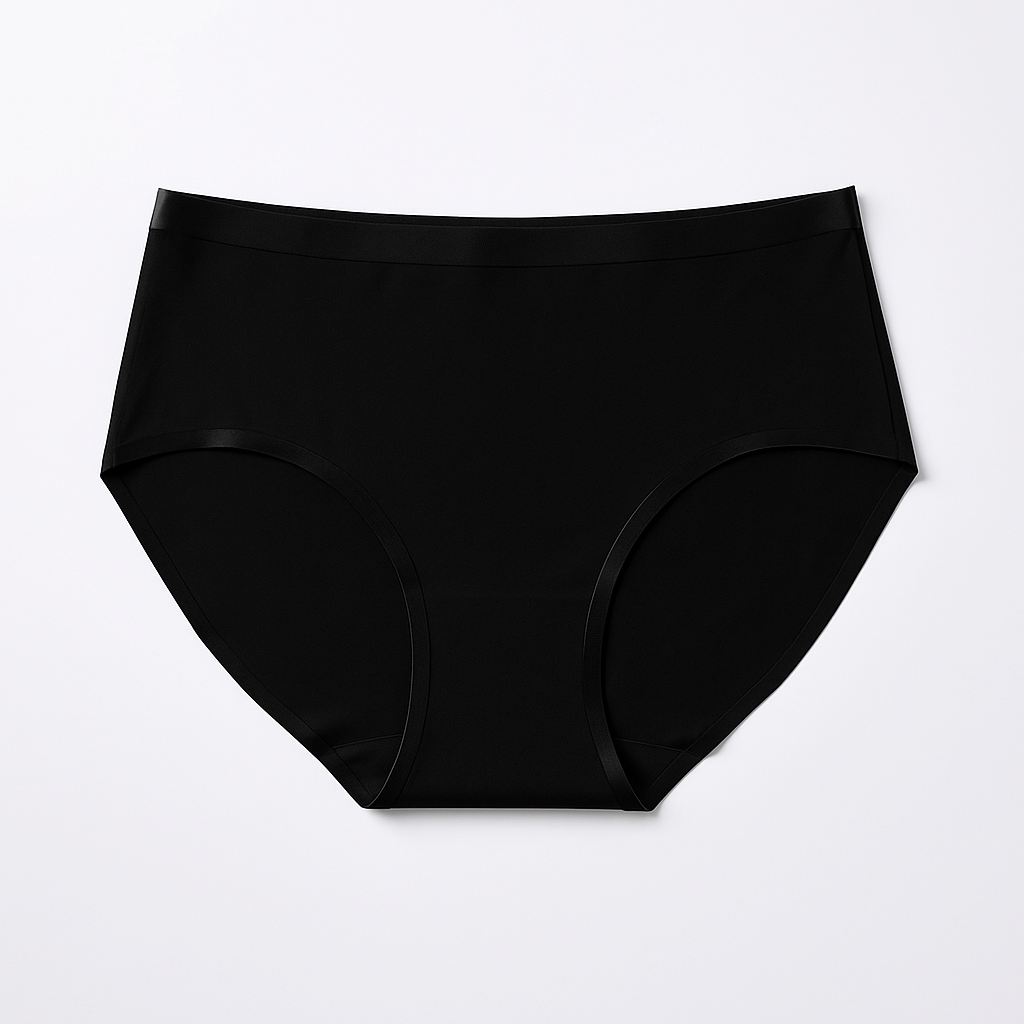 Seamless High-Cut Brief - Black flat lay #Color_Black