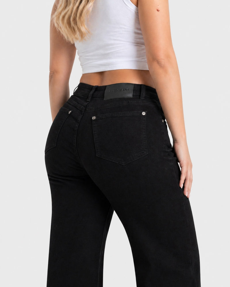 Wide Leg – Mid Rise – Black