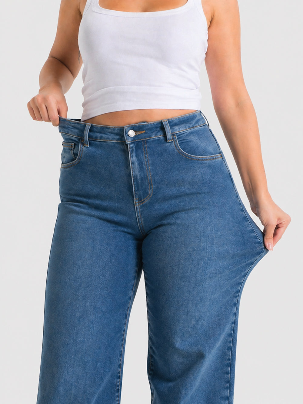 Wide Leg – Mid Rise – Mid Blue