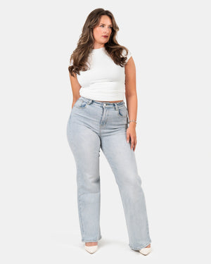 Curve-Hugging Relax – High-Waist – Cloud Blue