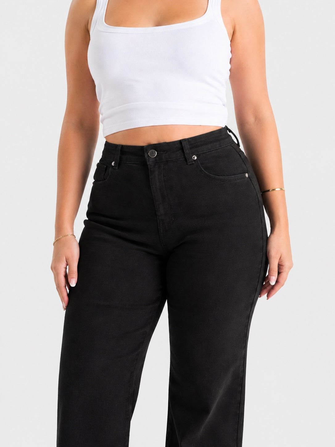 Wide Leg – Mid Rise – Black