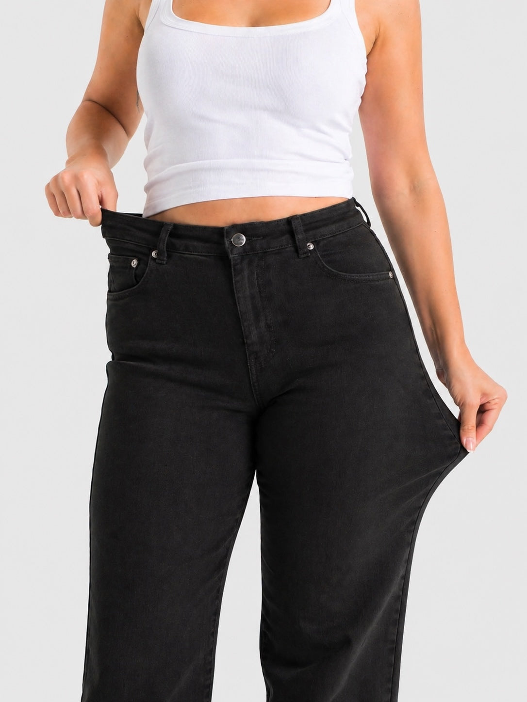 Wide Leg – Mid Rise – Black