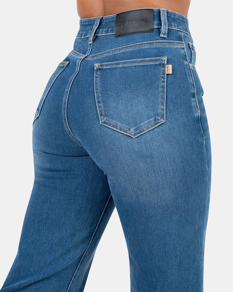 Relax – High-Waist – Mid Blue
