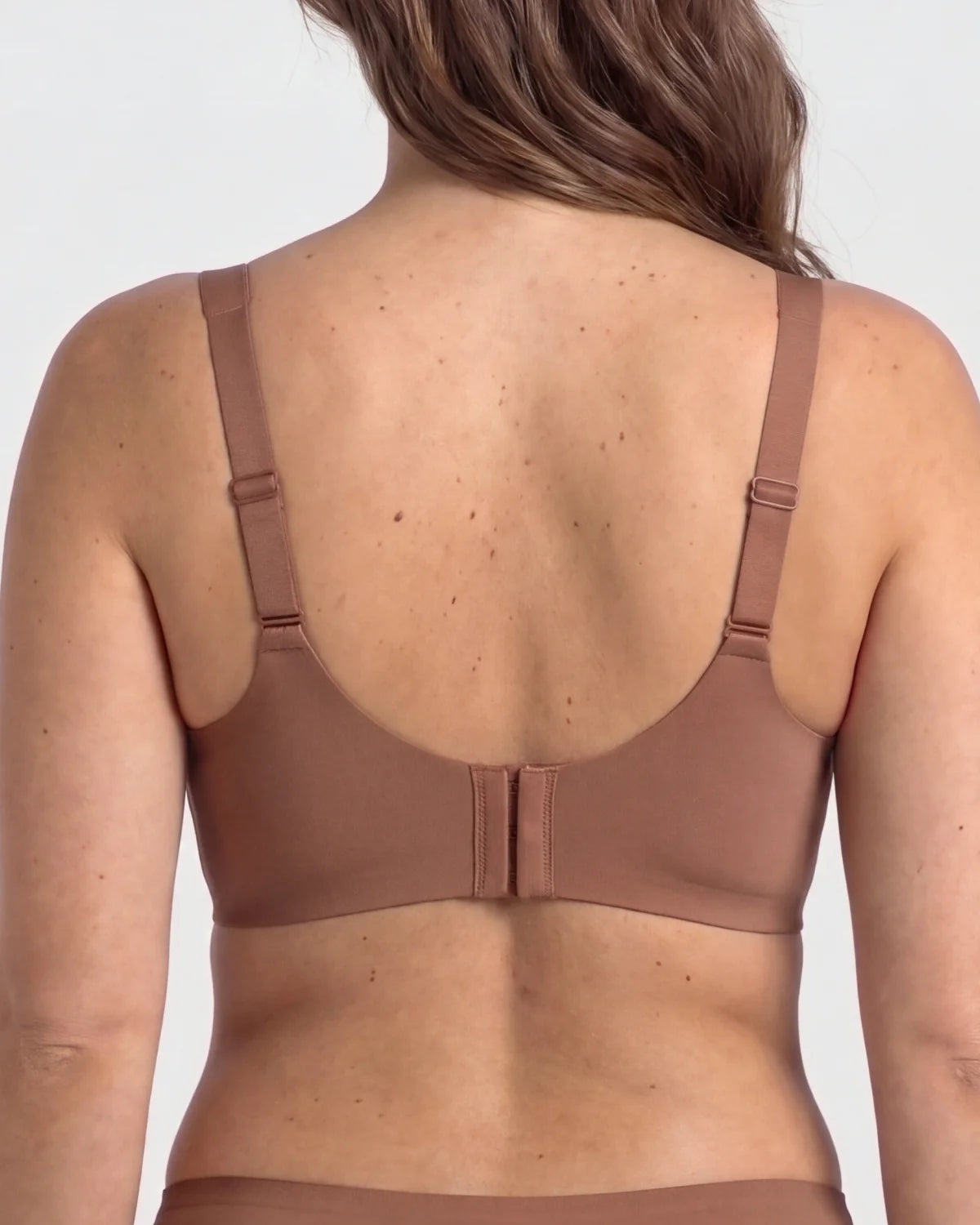 Back - CURVS Scalloped Bra - Brown #Color_Brown