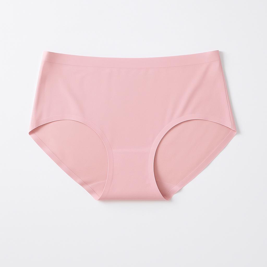 Seamless Mid-Rise Brief - Pink flat lay #Color_Pink