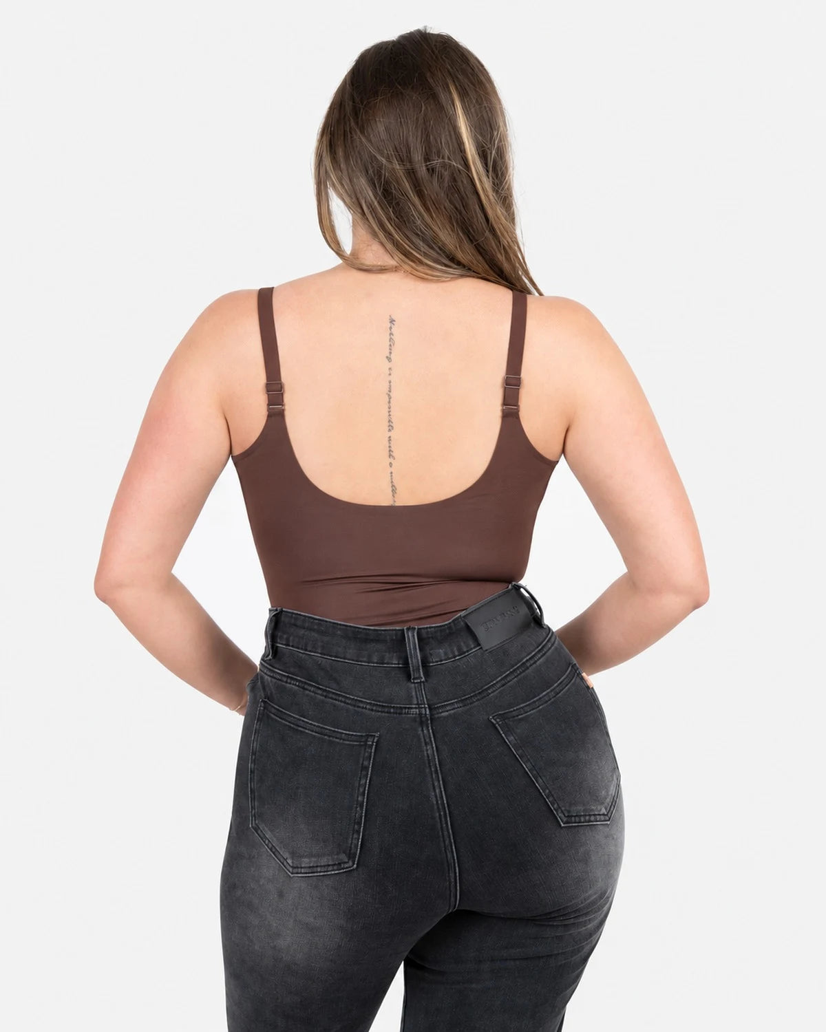 Seamless Sculpt Bodysuit in Cocoa, back #color_cocoa