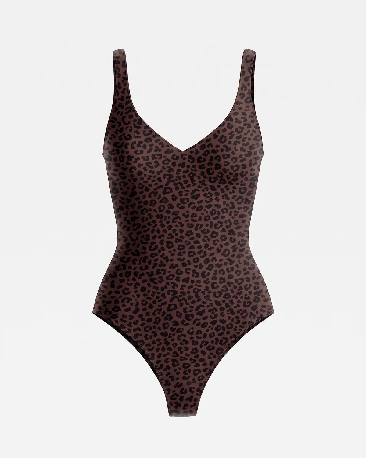 Seamless Sculpt Bodysuit in Leopard Brown, flat-lay front #color_leopard brown