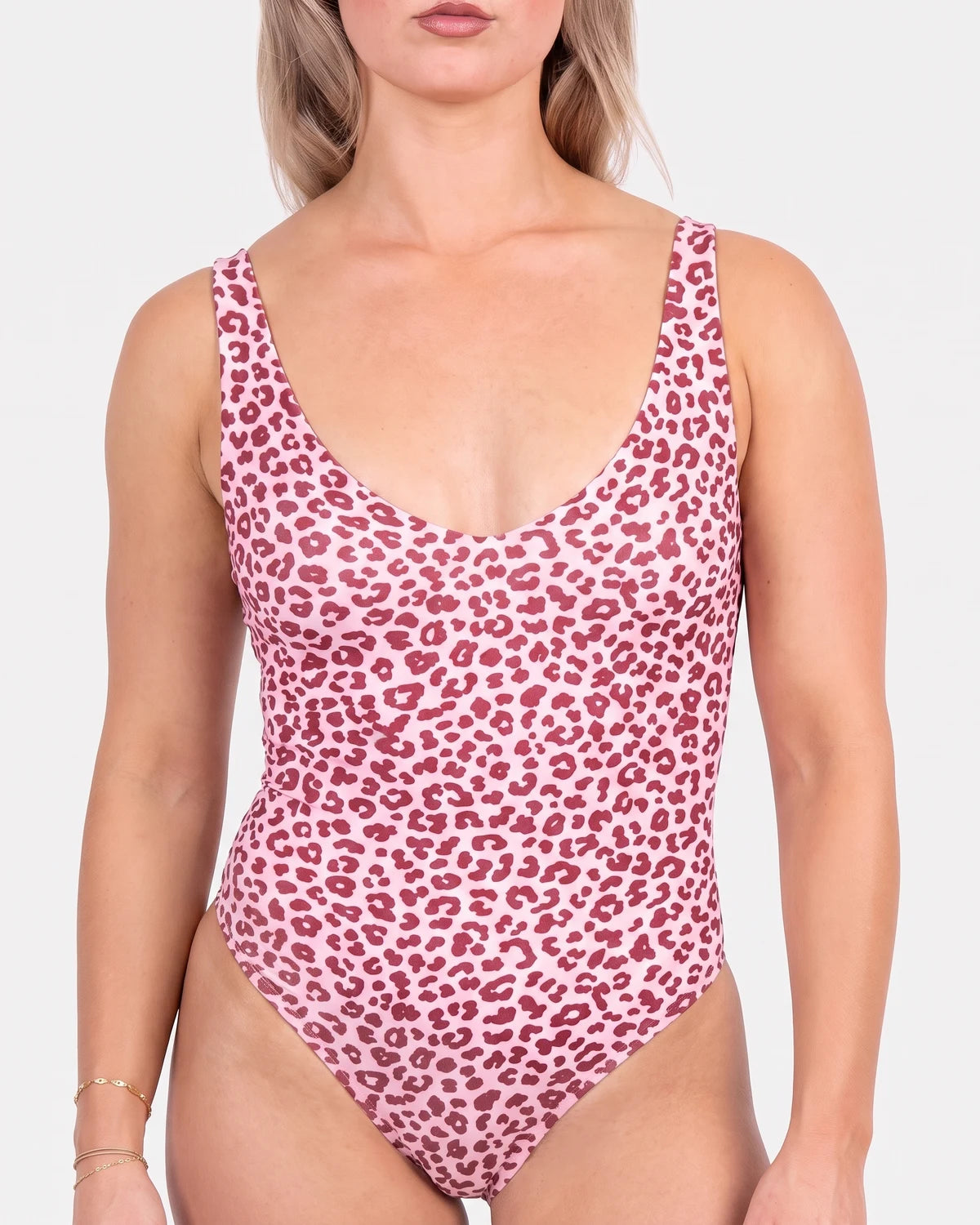 Seamless Sculpt Bodysuit in Leopard Pink, close-up #color_leopard pink