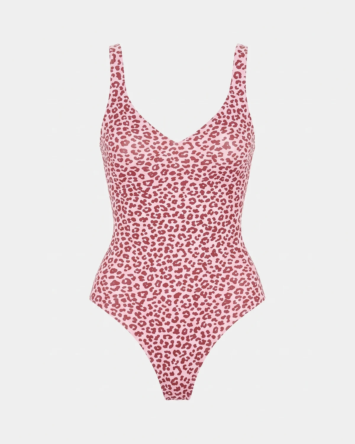 Seamless Sculpt Bodysuit in Leopard Pink, flat-lay front #color_leopard pink