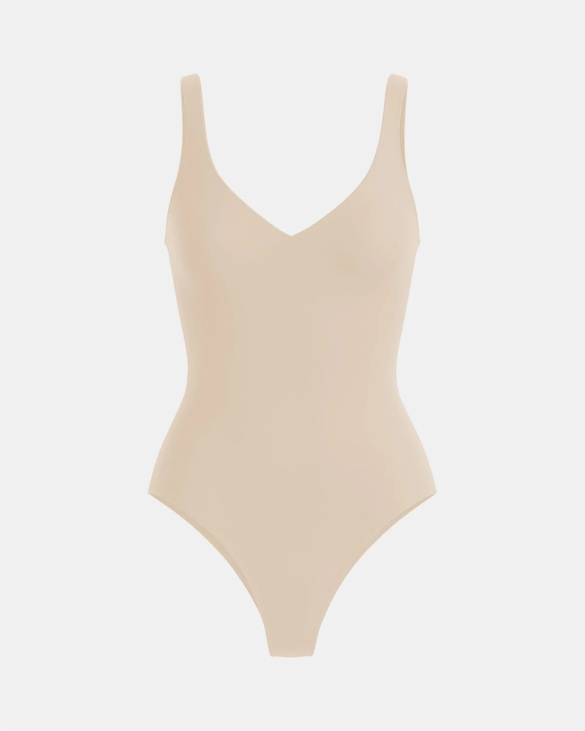 Seamless Sculpt Bodysuit in Sand, flat-lay front #color_sand