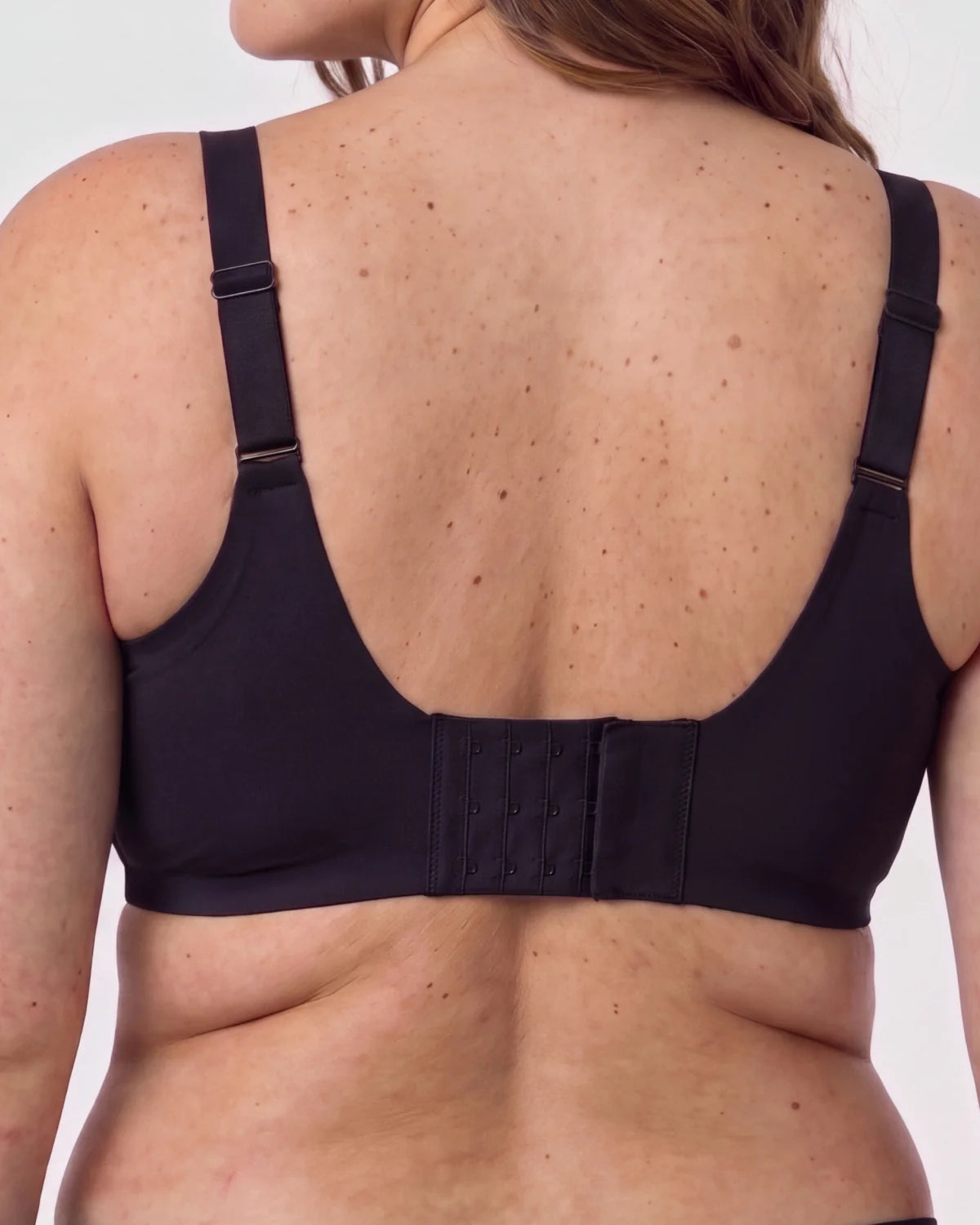 Back - CURVS V-Neck Mesh Bra - Black #Color_Black