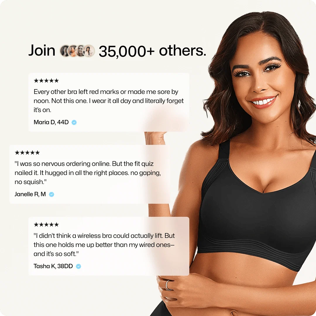 Wireless JellyWire™ Underband Support Bra - for Black - Available at Bella Bra