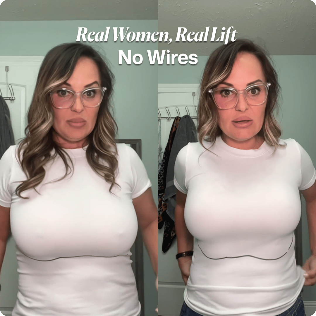 Wireless V - Neck Crossover Mesh Support Bra - for Red - Available at Bella Bra
